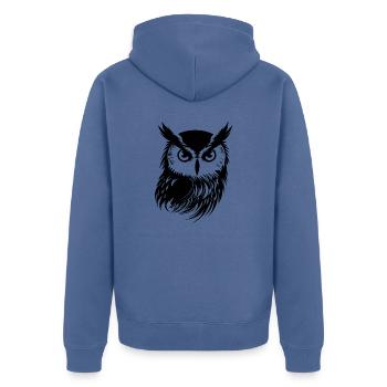 Hibou Hibou Oiseaux Oiseaux - Veste à capuche bio Premium Unisexe - bleu pigeon - Dos - Nico (187cm)