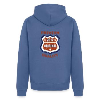 Qualité premium 2017 - Veste à capuche bio Premium Unisexe - bleu pigeon - Dos - Nico (187cm)