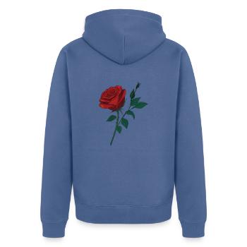 Murmure de la Rose - Veste à capuche bio Premium Unisexe - bleu pigeon - Dos - Nico (187cm)