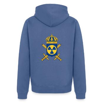 Das schwedische Atomwaffenprogramm - Unisex Premium Bio Zip Hoodie - Taubenblau - Hinten - Nico (187cm)