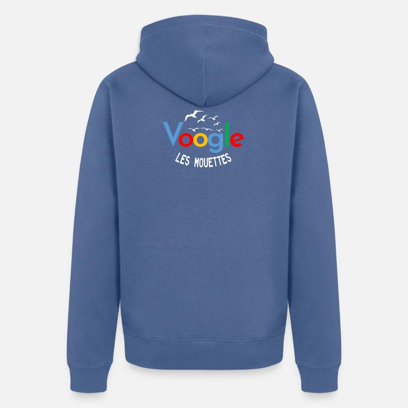 Voogle les mouettes - Veste à capuche bio Premium Unisexe - bleu pigeon