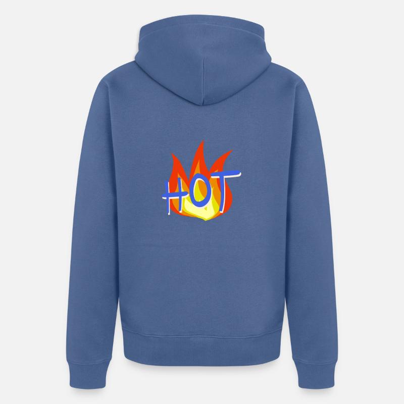 Flamme chaude avec courant d’air - Veste à capuche bio Premium Unisexe - bleu pigeon