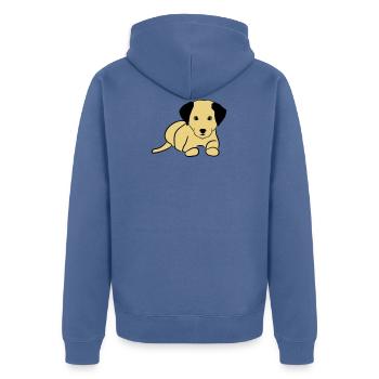 Chien mignon, toutou - Veste à capuche bio Premium Unisexe - bleu pigeon - Dos - Nico (187cm)
