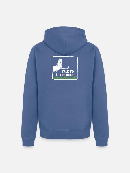 Sprich mit dem Huf - Unisex Premium Bio Zip Hoodie - Taubenblau