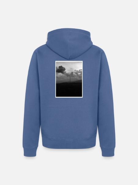 ALLEIN STEHEND. - Unisex Premium Bio Zip Hoodie - Taubenblau