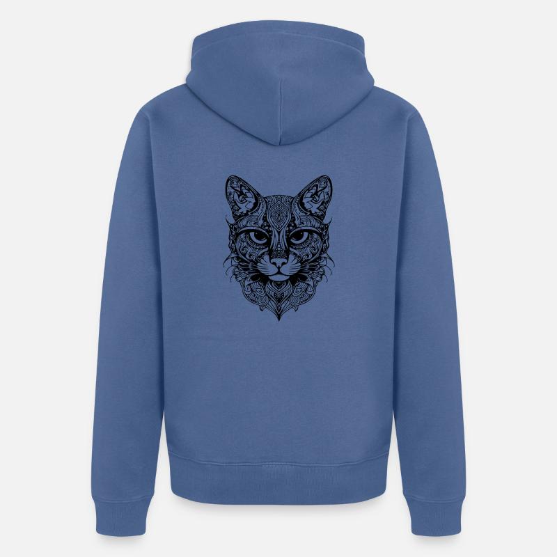 Chat chaton chaton dame - Veste à capuche bio Premium Unisexe - bleu pigeon