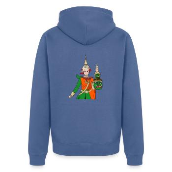 Cambodge Tradition Danse Khmer Apsara I Cadeau - Veste à capuche bio Premium Unisexe - bleu pigeon - Dos - Nico (187cm)