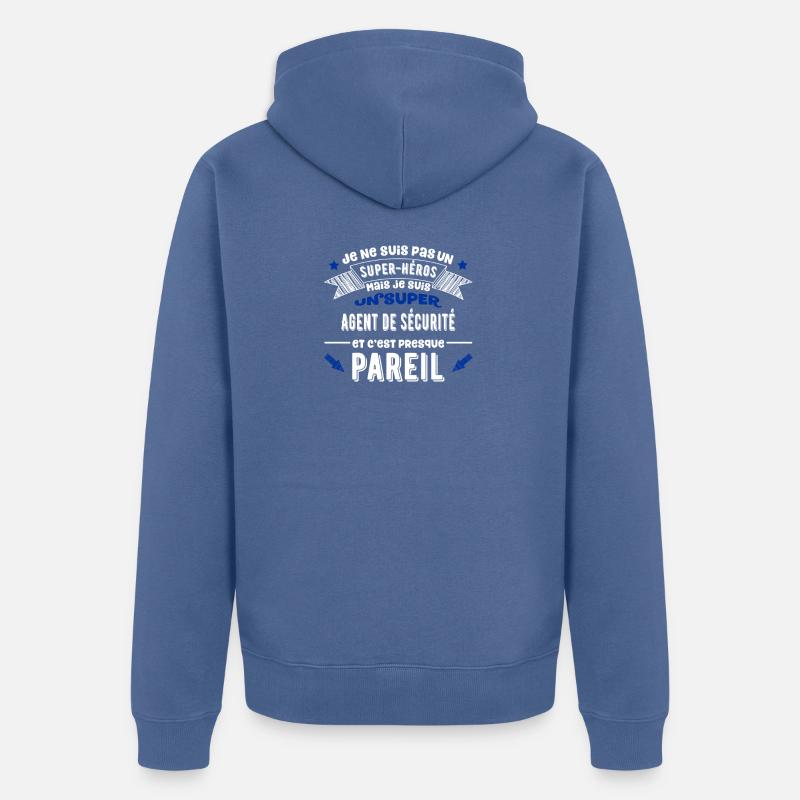 SuperAgent de sécurité cadeau - Veste à capuche bio Premium Unisexe - bleu pigeon