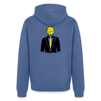 volley waterpolo costume cravate dechire ballon - Veste à capuche bio Premium Unisexe - bleu pigeon - Dos - Nico (187cm)