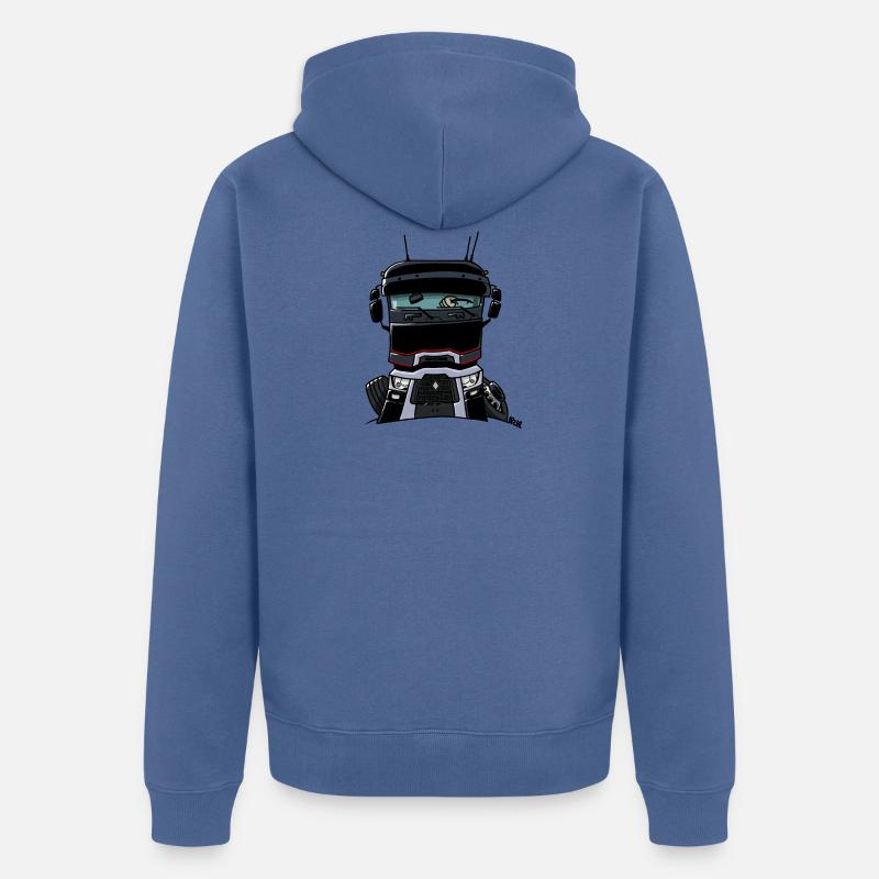 0813 R camion noir - Veste à capuche bio Premium Unisexe - bleu pigeon