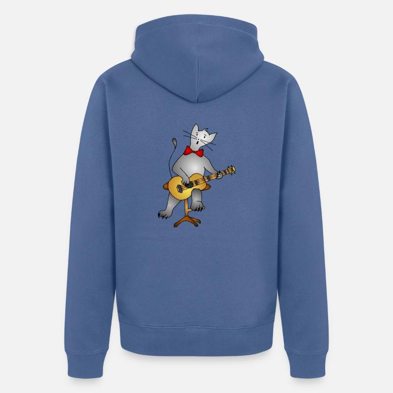 Chat - Veste à capuche bio Premium Unisexe - bleu pigeon