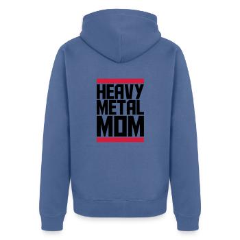 Beam Heavy Metal Mom - Unisex Premium Organic Zip Hoodie - stone blue - Back - Nico (187cm)