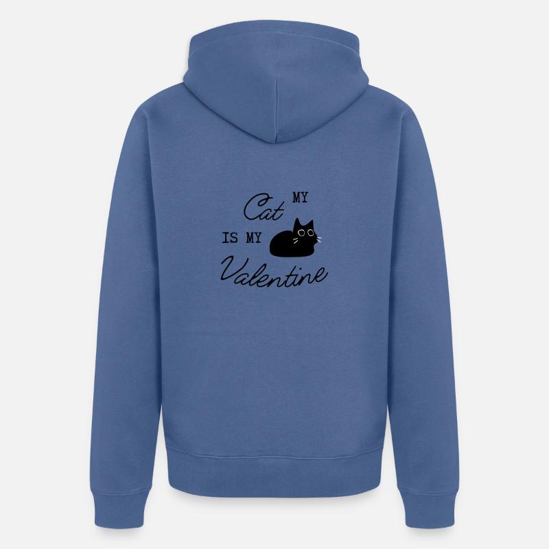 Chat - Veste à capuche bio Premium Unisexe - bleu pigeon