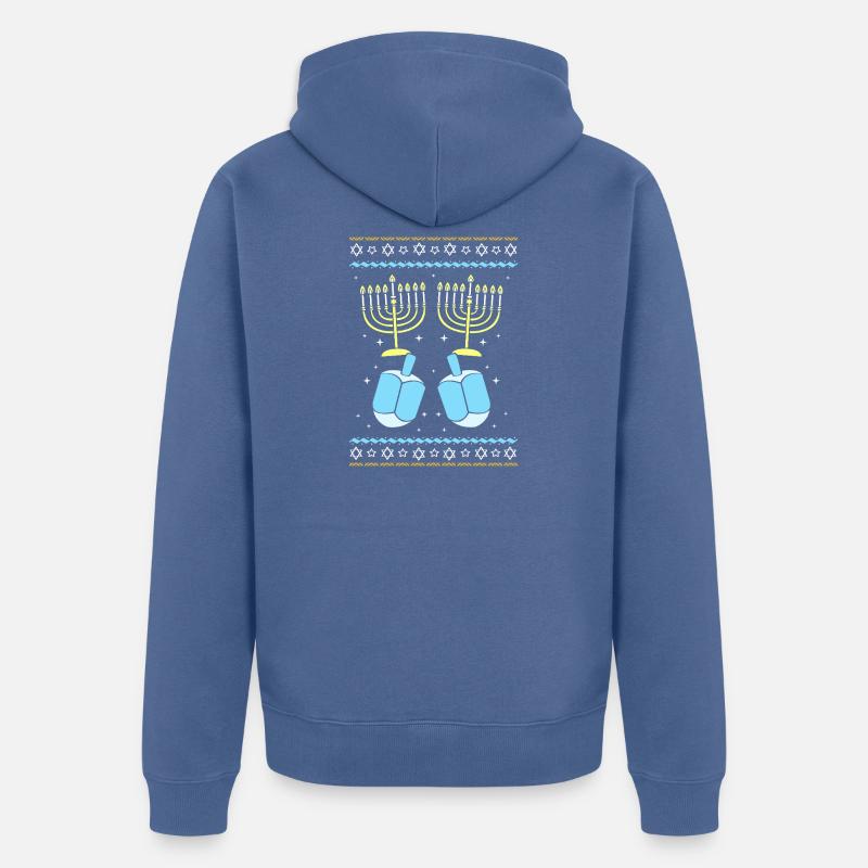 Hanoukka Hanoukka Hanoukka - Veste à capuche bio Premium Unisexe - bleu pigeon
