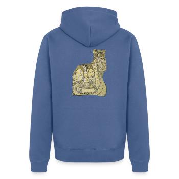Delftsche_Slaolie-_Jan_Toorop - Unisex Premium Bio Zip Hoodie - Taubenblau - Hinten - Nico (187cm)