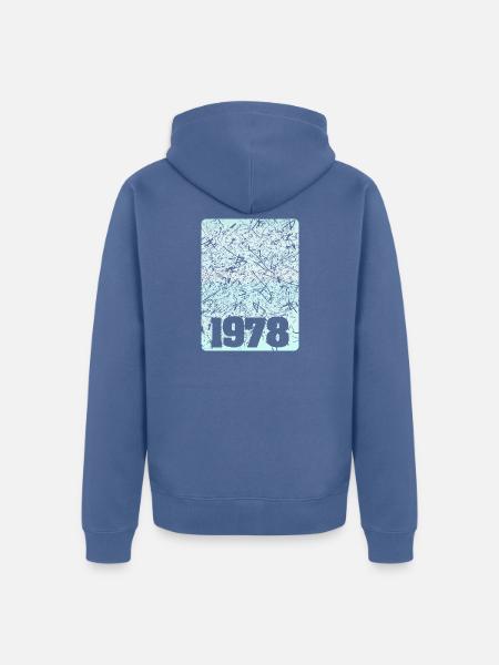 Zahl 1978 - Unisex Premium Bio Zip Hoodie - Taubenblau