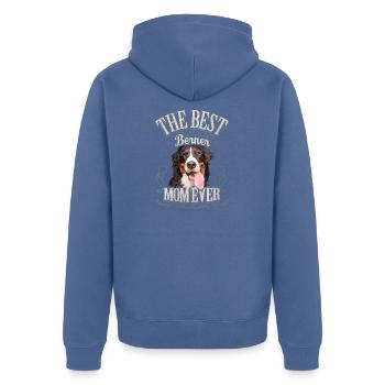 Maman bouvier bernoise - Veste à capuche bio Premium Unisexe - bleu pigeon - Dos - Nico (187cm)