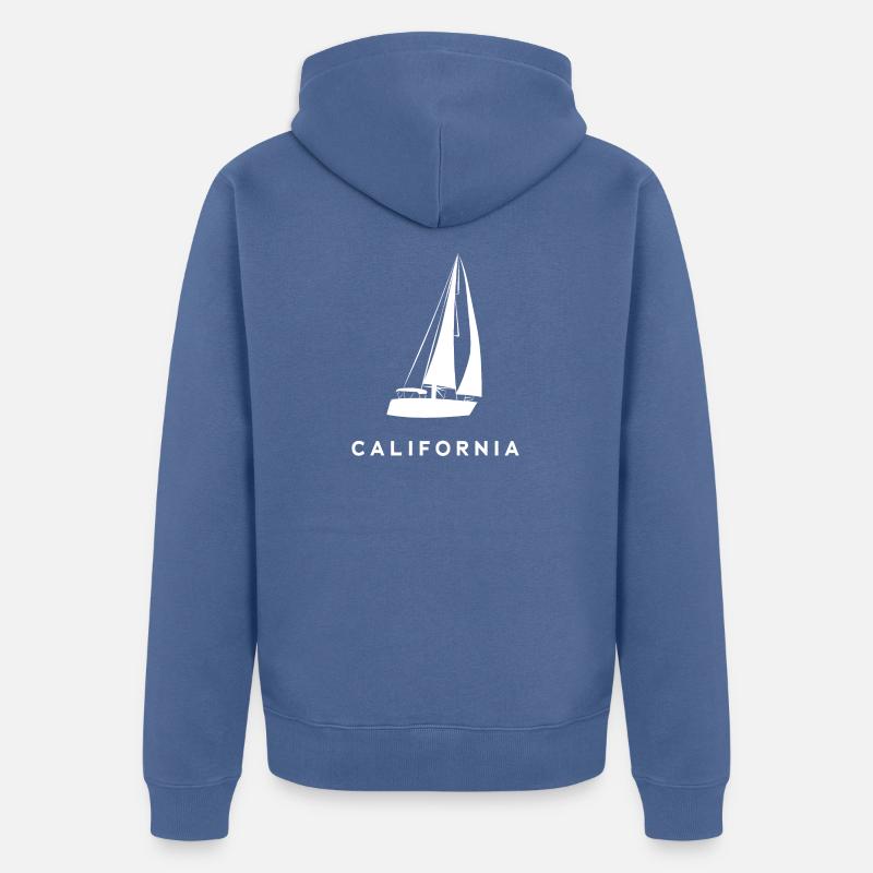 Sailing California - Veste à capuche bio Premium Unisexe - bleu pigeon