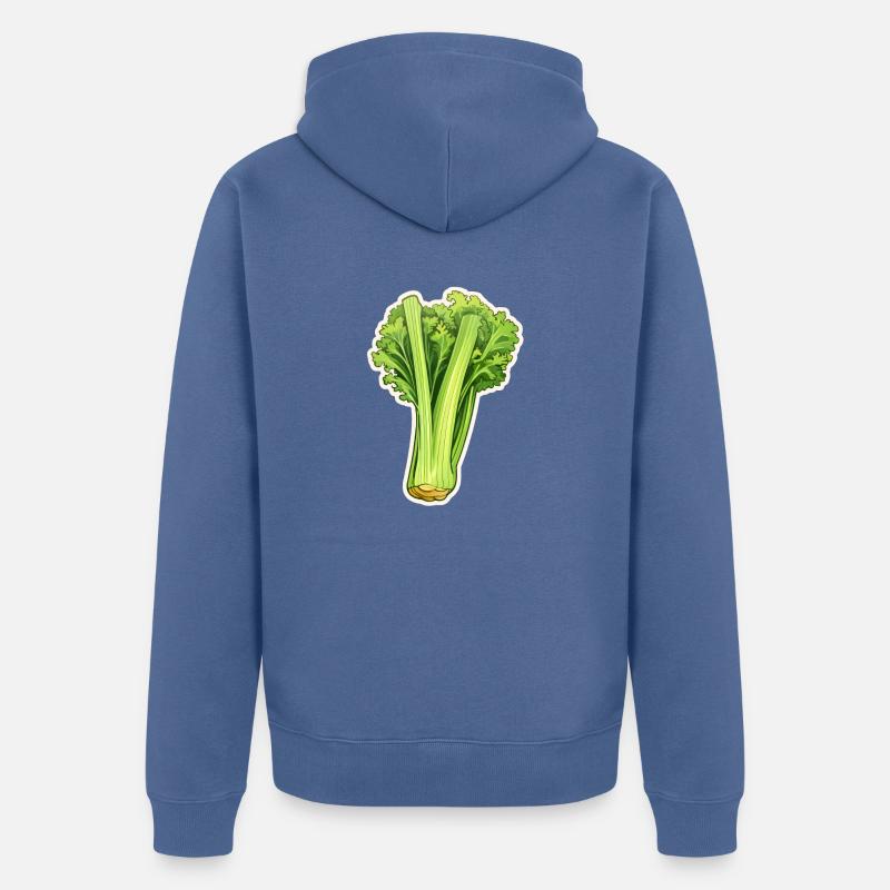 Céleri ou branche de céleri - Veste à capuche bio Premium Unisexe - bleu pigeon