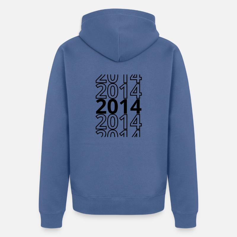 2014 2014 2014 - Unisex Premium Bio Zip Hoodie - Taubenblau