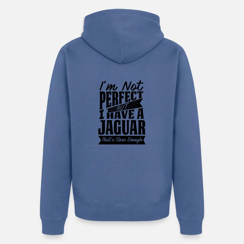 PERFEKT MIT JAGUAR B. - Unisex Premium Bio Zip Hoodie - Taubenblau