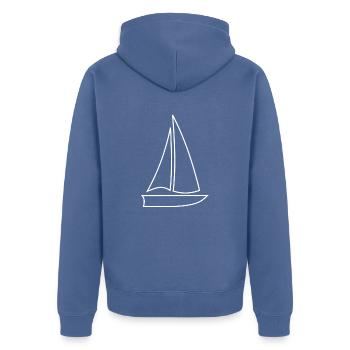 Voilier, Voilier, Voile - Veste à capuche bio Premium Unisexe - bleu pigeon - Dos - Nico (187cm)