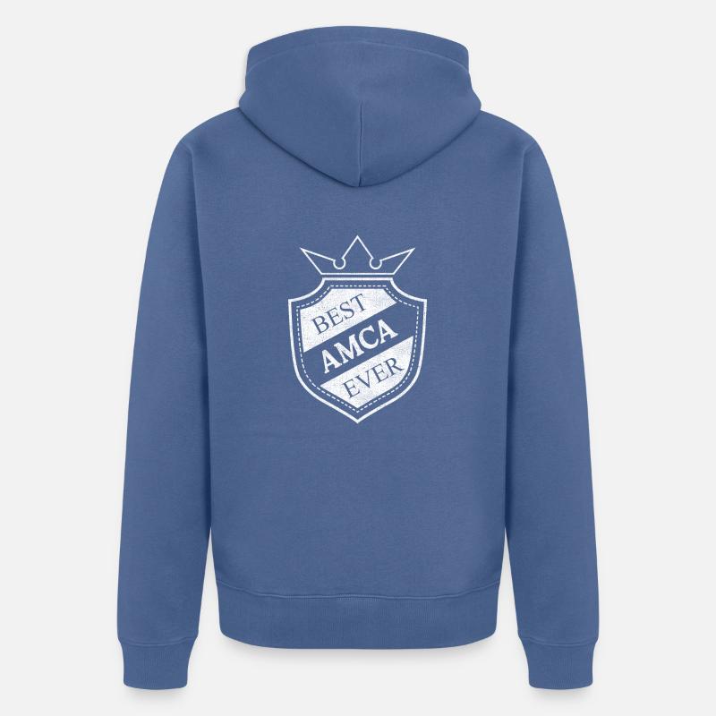 Amca - Unisex Premium Bio Zip Hoodie - Taubenblau
