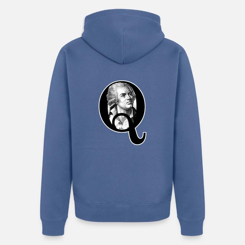 Danton Q - Veste à capuche bio Premium Unisexe - bleu pigeon