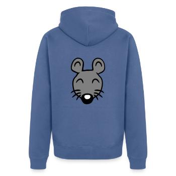 Maus Mäuschen Süße Kleine Ratte Nager Freundlich - Unisex Premium Bio Zip Hoodie - Taubenblau - Hinten - Nico (187cm)