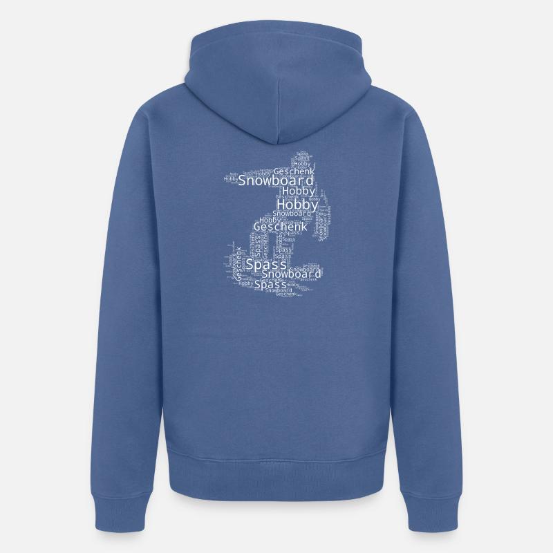 Illustration de snowboard pour snowboard - Veste à capuche bio Premium Unisexe - bleu pigeon