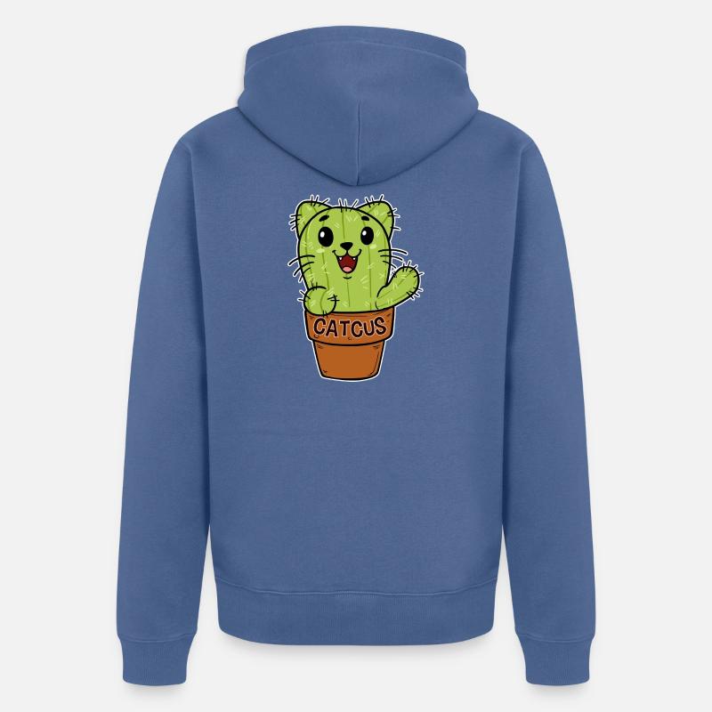 Cactus chaton Cactus Cactus - Veste à capuche bio Premium Unisexe - bleu pigeon