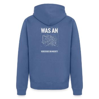 Was Daran Verstehst Du Nicht Anlagenmechaniker SHK - Unisex Premium Bio Zip Hoodie - Taubenblau - Hinten - Nico (187cm)