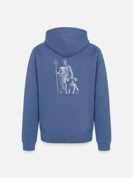 HadesTrident Wächter mit Cerber - Unisex Premium Bio Zip Hoodie - Taubenblau