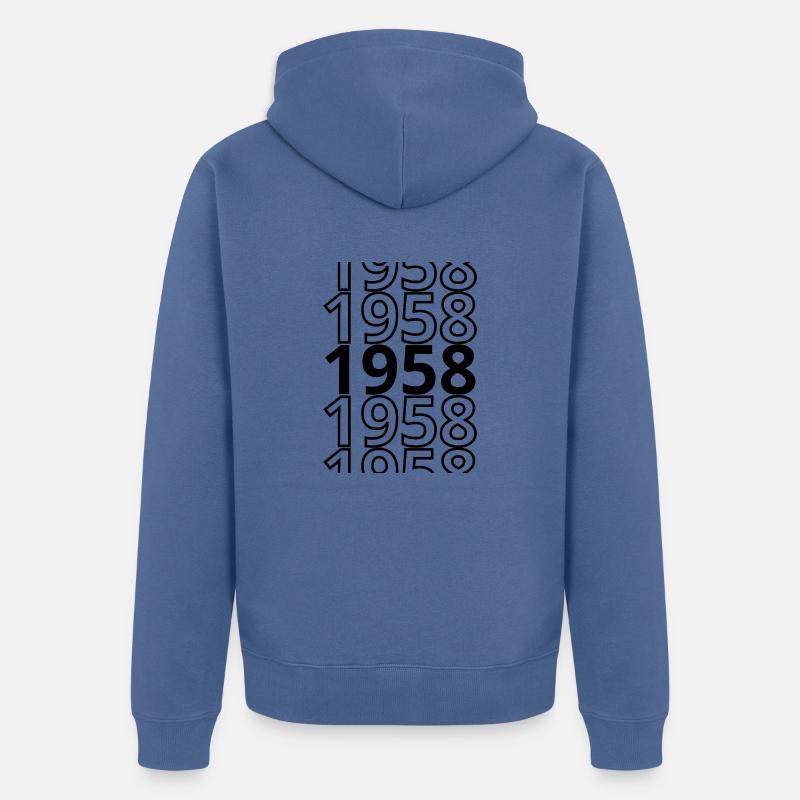 1958 1958 1958 - Veste à capuche bio Premium Unisexe - bleu pigeon