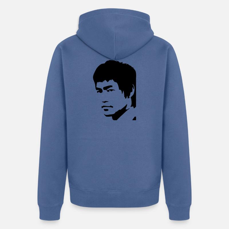 bruce lee la légende - Veste à capuche bio Premium Unisexe - bleu pigeon