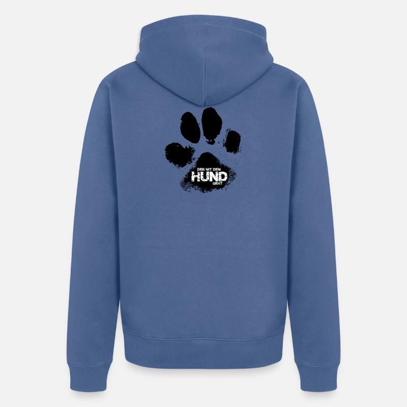 Le chien va 2 - Veste à capuche bio Premium Unisexe - bleu pigeon