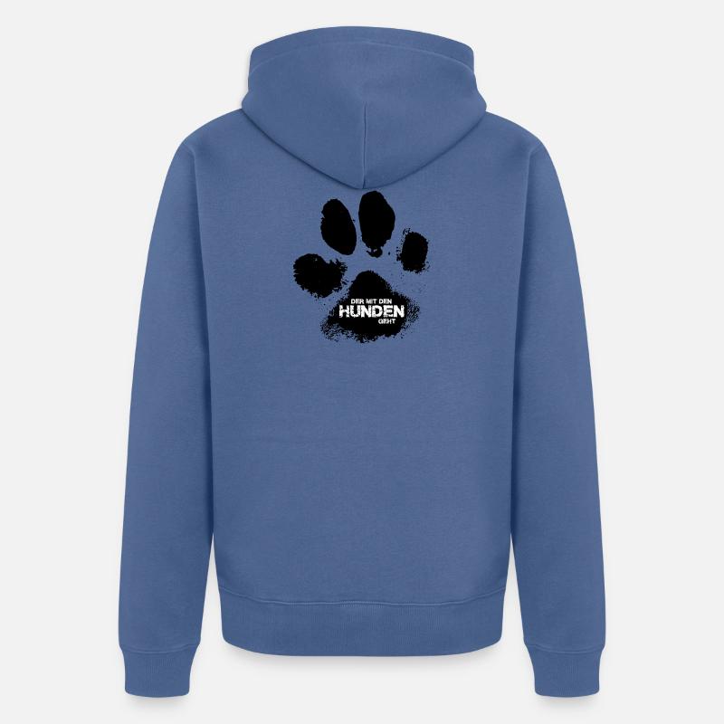 Le chien va 2 - Veste à capuche bio Premium Unisexe - bleu pigeon