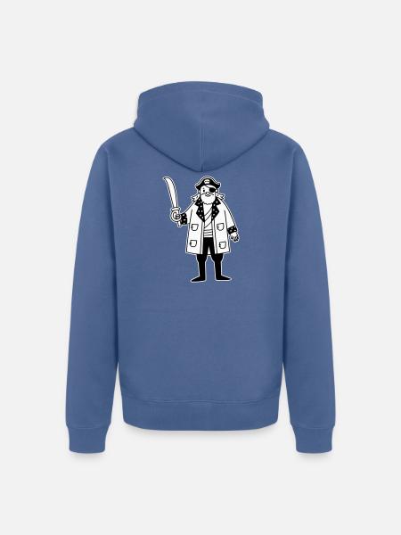 Pirat - Unisex Premium Bio Zip Hoodie - Taubenblau