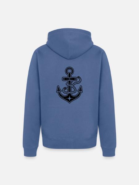 Anker Boot Schiff Nautik - Unisex Premium Bio Zip Hoodie - Taubenblau