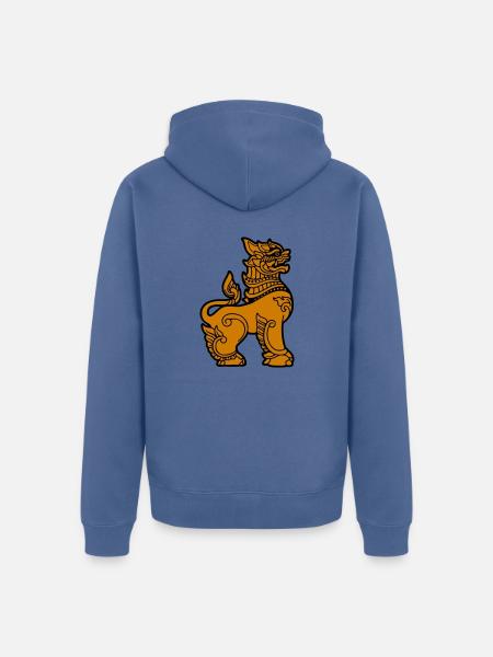 Chinthe Myanmar Myanmar - Unisex Premium Organic Zip Hoodie - stone blue