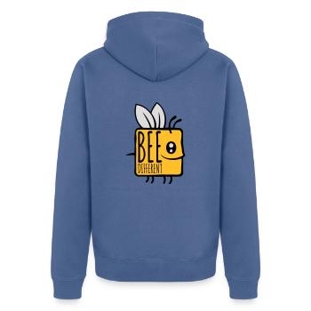 bee citation différente - Veste à capuche bio Premium Unisexe - bleu pigeon - Dos - Nico (187cm)