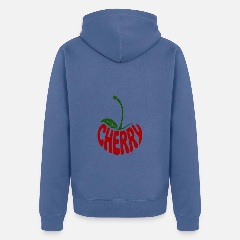 Cerise - Logo de fruit cool - Veste à capuche bio Premium Unisexe - bleu pigeon