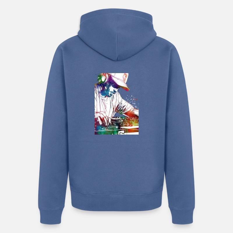 Console de musique DJ - Veste à capuche bio Premium Unisexe - bleu pigeon