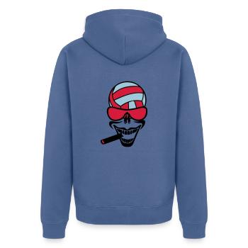 volleyball waterpolo sourire cigare - Veste à capuche bio Premium Unisexe - bleu pigeon - Dos - Nico (187cm)