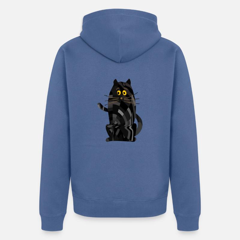 Chat - Veste à capuche bio Premium Unisexe - bleu pigeon