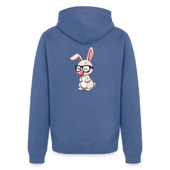 Chewing-gum de lapin - Veste à capuche bio Premium Unisexe - bleu pigeon - Dos - Nico (187cm)