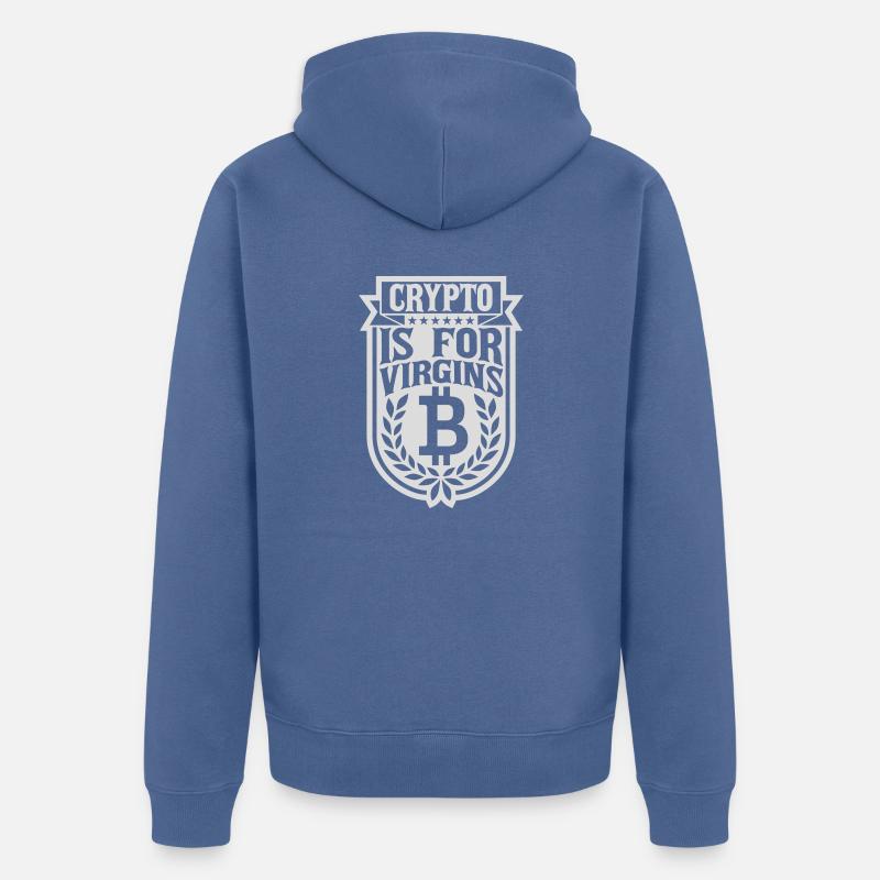 Crypto est pour les vierges - Veste à capuche bio Premium Unisexe - bleu pigeon