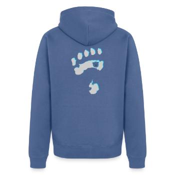 Eisbär 8 - Unisex Premium Bio Zip Hoodie - Taubenblau - Hinten - Nico (187cm)