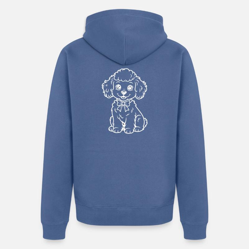 Caniche avec illustration d’arc - Veste à capuche bio Premium Unisexe - bleu pigeon