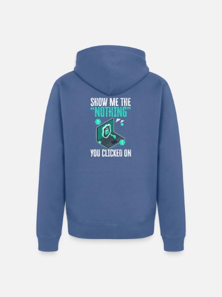 Lustiges Cybersicherheits-IT-Support-IT-Sicherheitsnetzwerk - Unisex Premium Bio Zip Hoodie - Taubenblau